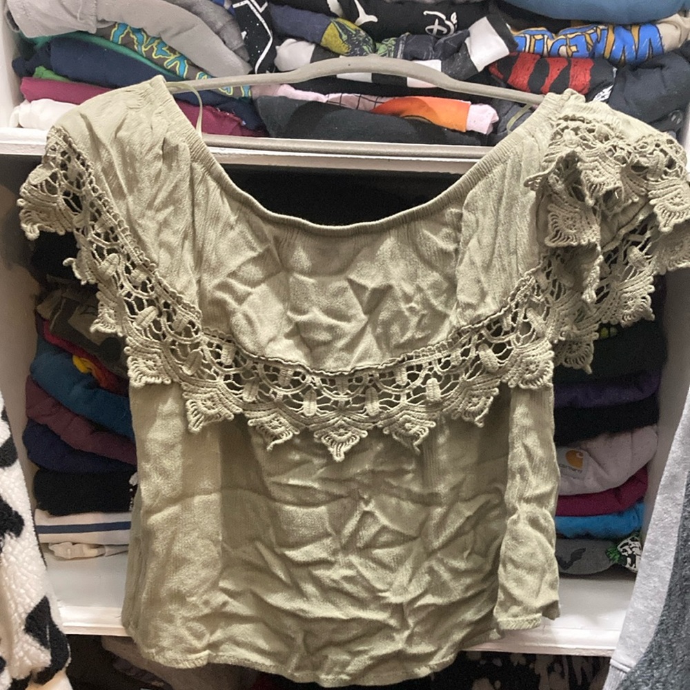 Ambiance Cream Embellished Bib Collar Blouse